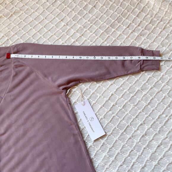 Threads 4 Thought Mazie Pullover Twilight Mauve V Neck Oversized Size XS New - Picture 9 of 11